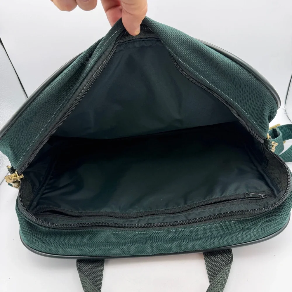 Hartmann VTG Forest Green Canvas Messenger‎ Bag Crossbody Travel Briefcase